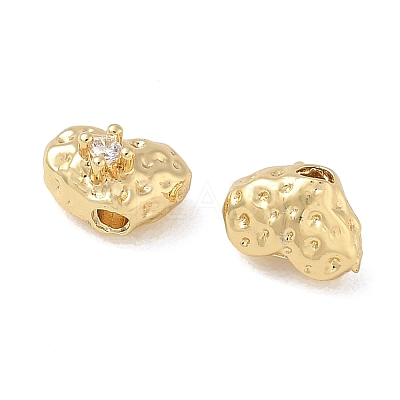 Brass Micro Pave Clear Cubic Zirconia Beads CU-CBAC675-09G-1