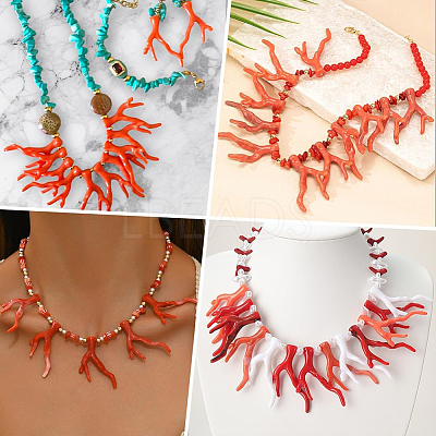 70Pcs Opaque Acrylic Imitation Coral Beads SACR-SC0001-64-1