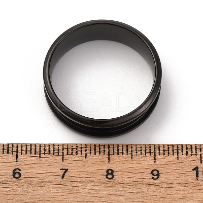 201 Stainless Steel Grooved Finger Ring Settings STAS-TAC0001-10F-B-1