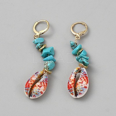 Alloy Shell Shape Leverback Earrings EJEW-WH0004-194E-1
