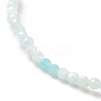 Natural Amazonite Beaded Stretch Bracelet BJEW-JB08484-03-1