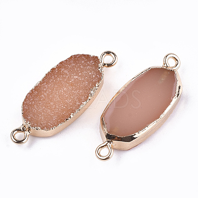 Electroplate Druzy Resin Links connectors RESI-S366-07E-1