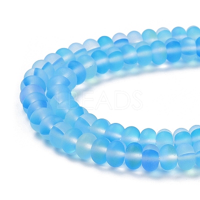 Frosted Transparent Glass Beads Strands FGLA-M002-01B-1