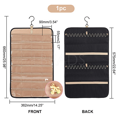 Double-sided PVC Wall-Mounted Jewelry Hanging Rolls AJEW-WH0323-01B-1