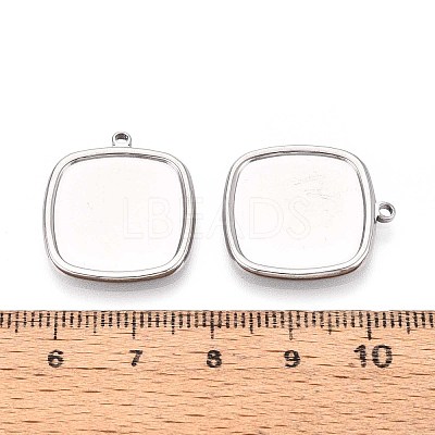 304 Stainless Steel Pendant Cabochon Settings STAS-T067-14P-1