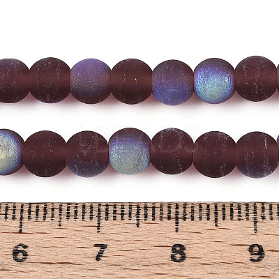Frosted Transparent Glass Beads Strands GLAA-T032-T6mm-MBB19-1