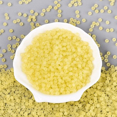FGB Frosted Transparent Glass Seed Beads SEED-N013-02A-02-1