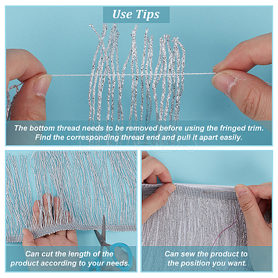 Polyester Tassel Lace Trim SRIB-WH0011-251A-02-1