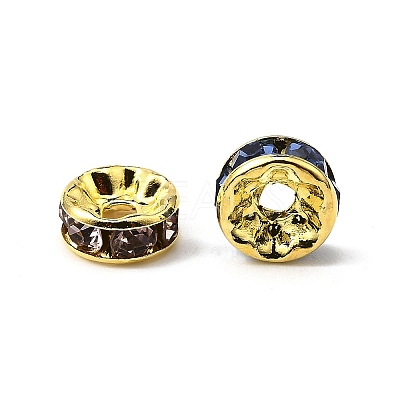 Brass Rhinestone Spacer Beads RB-A014-Z8mm-G-1