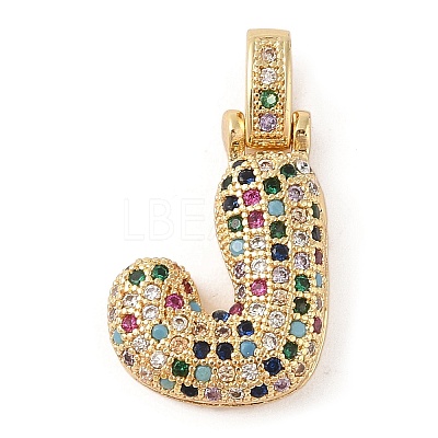 Brass Micro Pave Cubic Zirconia Pendants ZIRC-P121-01G-J-1