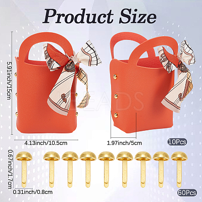 10 Bags PU Leather Wedding Candy Tote Boxes CON-CL0001-20B-1