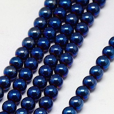 Electroplate Non-magnetic Synthetic Hematite Beads Strands G-J169A-3mm-03-1