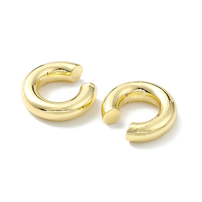 Rack Plating Brass Ring Cuff Earrings for Women EJEW-H135-01G-02-1