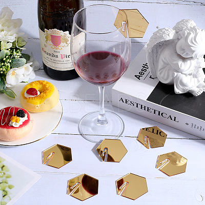 Acrylic Mirror Wine Glass Charms AJEW-SC0002-53C-01-1
