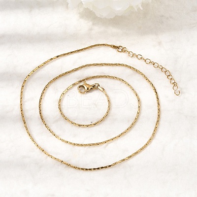 1.3MM 304 Stainless Steel Boston Link Chains Necklaces for Women Men NJEW-Z115-12G-04-1
