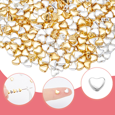 500Pcs 2 Colors Alloy Beads FIND-SP0002-21-1