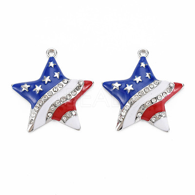 Rack Plating Alloy Enamel Pendants PALLOY-N172-052P-1