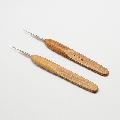 Bamboo Handle Iron Crochet Hook Needles TOOL-R034-0.75mm-1