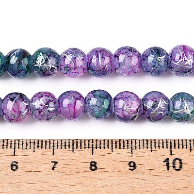 Drawbench Crackle Glass Beads Strands X-GLAA-N006-8mm-05-1