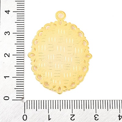 Tibetan Style Oval Alloy Pendant Cabochon Settings TIBEP-Q054-44G-RS-1
