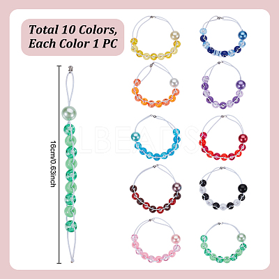 10Pcs Glass Pearl & Plastic  Locking Stitch Markers HJEW-DR00062-1