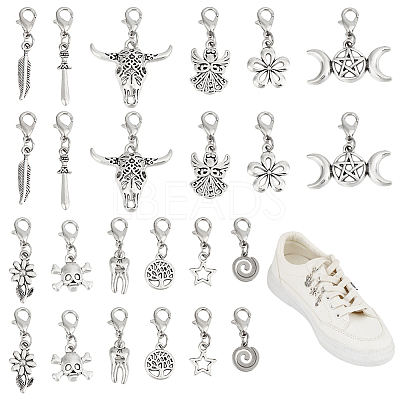 24Pcs 12 Styles Alloy Shoes Charms HJEW-DR00099-1