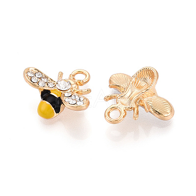 Alloy Rhinestone and Enamel Pendants PALLOY-T092-41G-04-1
