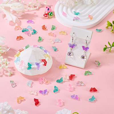 120Pcs 12 Colors Transparent Spray Painted Glass Beads GLAA-TA0003-86-1