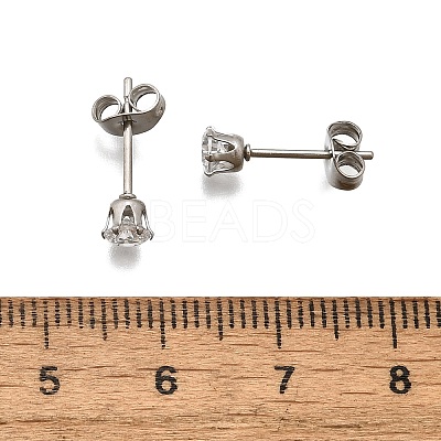 Cubic Zirconia Ear Studs STAS-E051-3B-1