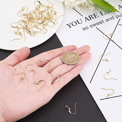 Long-Lasting Plated Brass Earring Hooks KK-BC0006-06G-NF-1