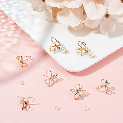 24Pcs Brass Stud Earring Findings KK-FH0002-35-1