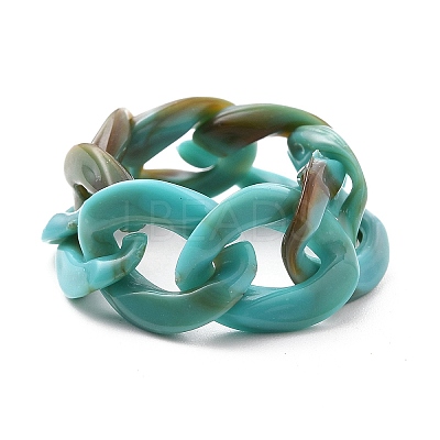 Acrylic Curb Chains Finger Rings RJEW-JR00311-01-1