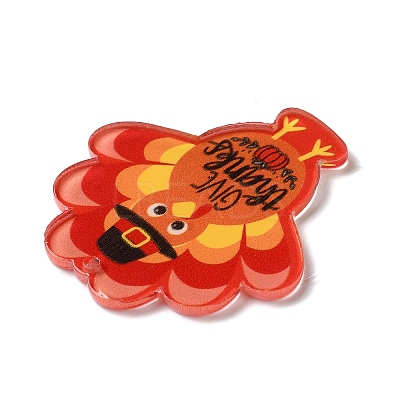 Thanksgiving Day Translucent Resin Pendants X-RESI-K019-10B-1