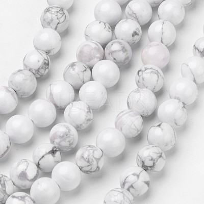 Natural Howlite Beads Strands G-D809-10-10mm-1