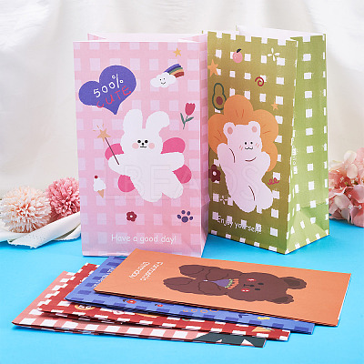 12Pcs 6 Color Rectangle Paper Candy Bags CARB-MB0001-09-1