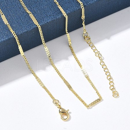 2MM Brass Curb Chain Necklaces for Women KK-CBA4FD4-15G-1