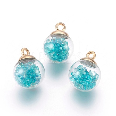 Transparent Glass Bottle Pendants GLAA-L018-12-1