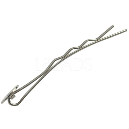 Silver Color Plated Iron Hair Bobby Pin Findings X-PJH380Y-1