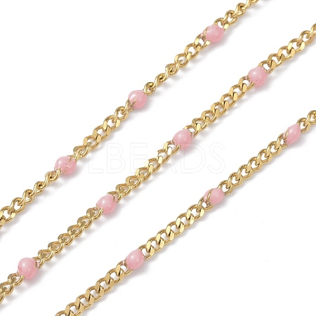 Ion Plating(IP) 304 Stainless Steel Enamel Curb Chains CHS-P013-01G-08-1