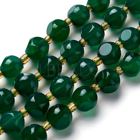 Natural Green Onyx Agate Beads Strands G-M367-20A-1