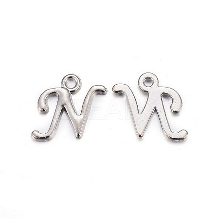 Platinum Plated Alloy Letter Pendants X-PALLOY-J718-01P-N-1