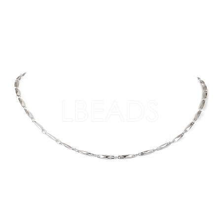 304 Stainless Steel Rectangle link Chain Necklaces NJEW-JN04746-01-1