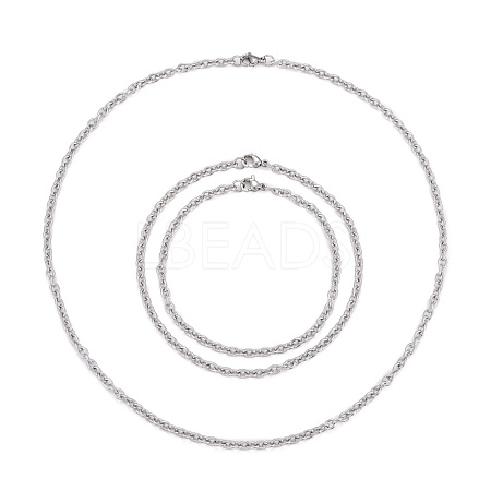6Pcs 3 Style 304 Stainless Steel Cable Chain Jewelry Making Sets MAK-LS0001-01P-1