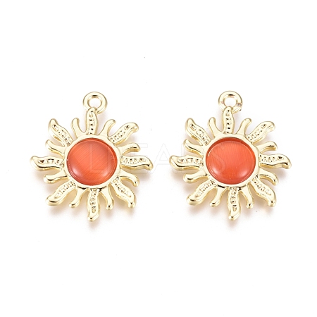 Alloy Cat Eye Pendants ENAM-R053-006C-1
