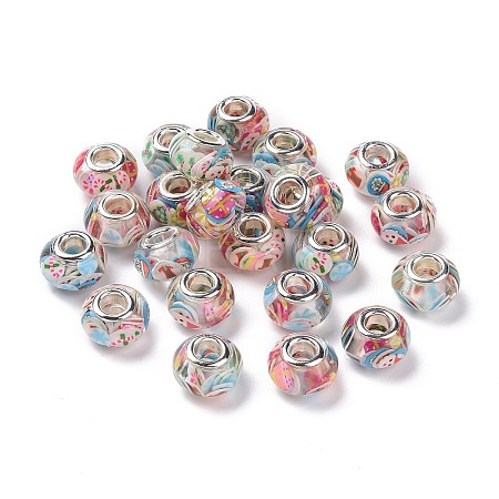 Transparent Resin European Rondelle Beads RPDL-P005-01P-11-1