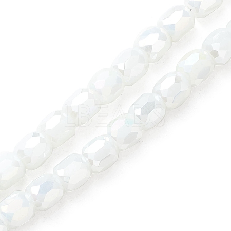 Electroplate Glass Beads Strands EGLA-K015-08I-1