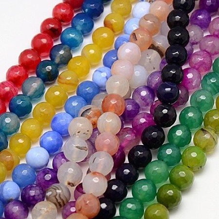 Natural Agate Beads Strands G-G580-14mm-M-1