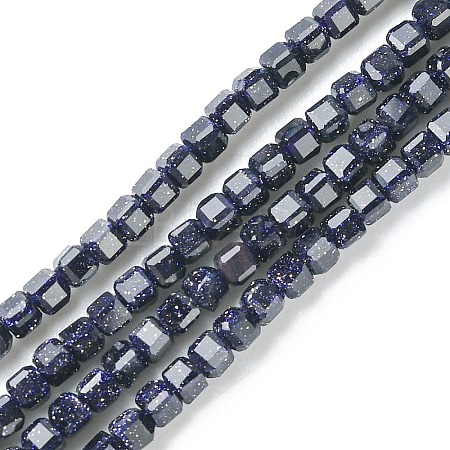 Synthetic Blue Goldstone Beads Strands G-F748-P01-01-1