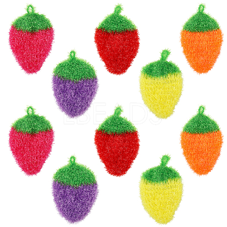 10Pcs 5 Colors Polyester Cleaning Cloths AJEW-GF0011-61-1