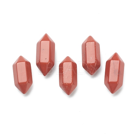 Faceted No Hole Natural Red Jasper Beads G-K034-20mm-10-1